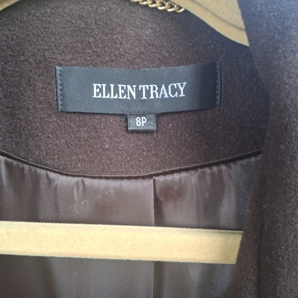 Elegant Chocolate Brown  Womans Coat 8P - Picture 3 of 15